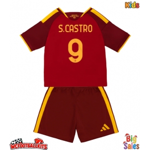 AS Roma Santiago Castro #9 Replica Home Stadium Kit for Kids 2026-27 Short Sleeve (+ pants)